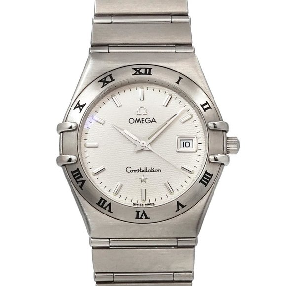Omega Constellation Quartz Diamonds Silver Dial Silver Steel Strap Watch for Women - 123.15.27.60.55.004